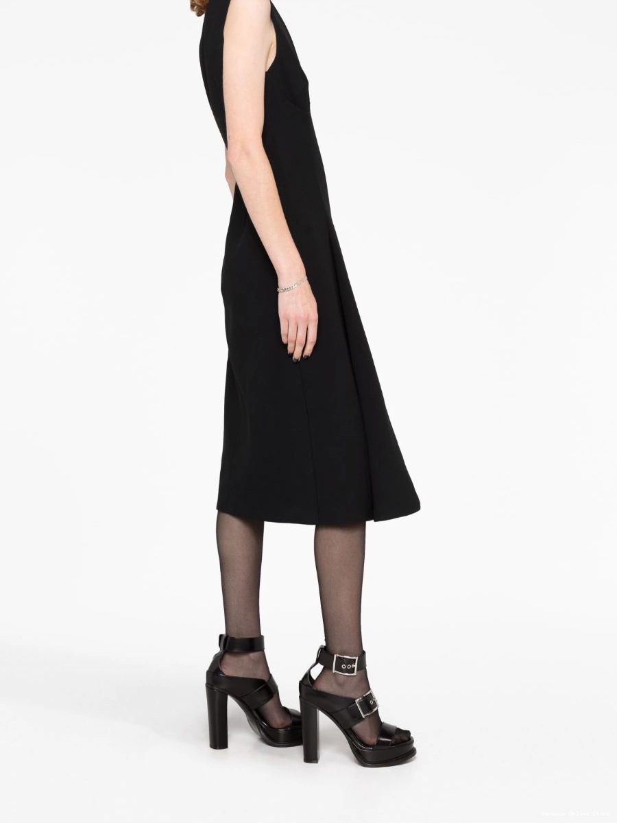 Cheap sleeveless Women midi Versace dress box-pleat 0717